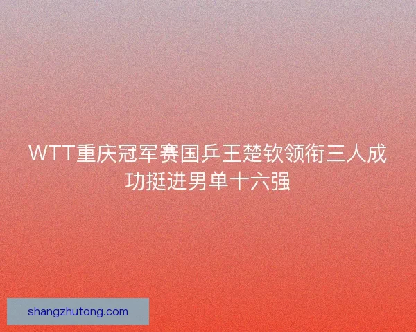 WTT重庆冠军赛国乒王楚钦领衔三人成功挺进男单十六强