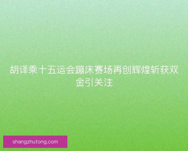 胡译乘十五运会蹦床赛场再创辉煌斩获双金引关注 胡译乘十五运会蹦床赛场再创辉煌斩获双金引关注