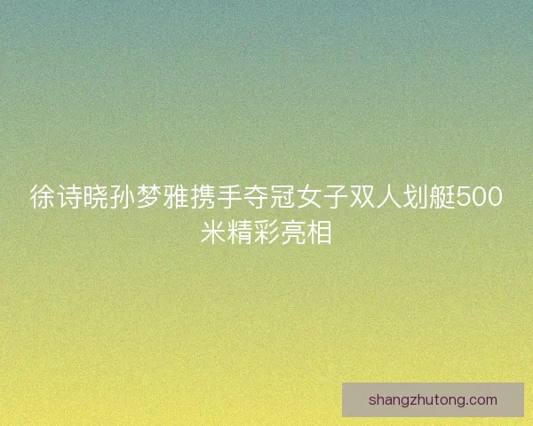 徐诗晓孙梦雅携手夺冠女子双人划艇500米精彩亮相 徐诗晓孙梦雅携手夺冠女子双人划艇500米精彩亮相